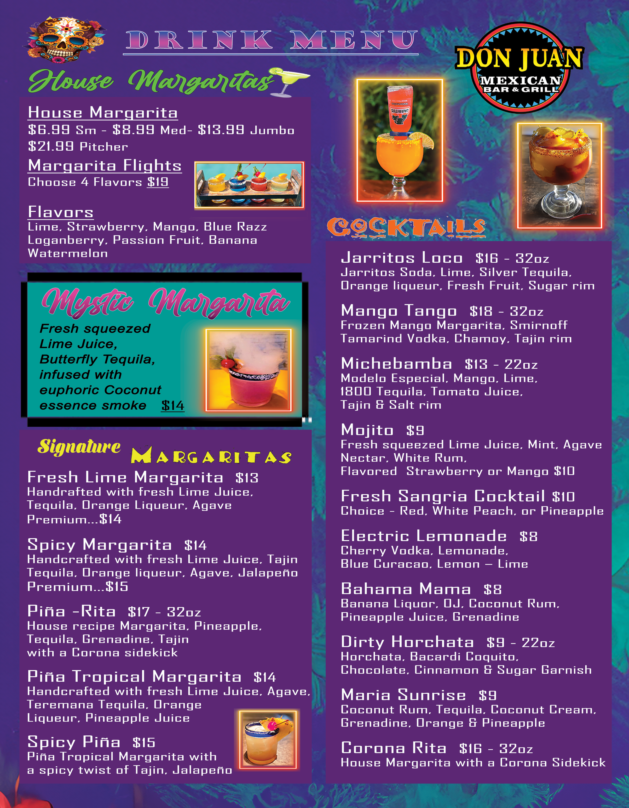 Don Juan Drink Menu